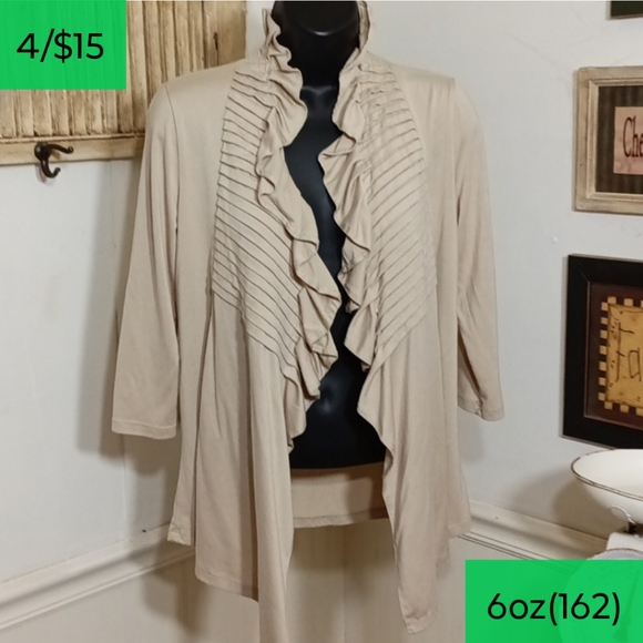 august silk Sweaters - august silk ruffled long sleeve cardigan sweater